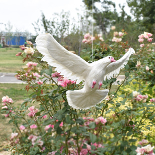仿真鸽子摆件模型白鸽假鸽子和平鸽婚庆婚礼装饰道具羽毛动物标本