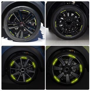 适用于宝马mini汽车轮毂反光贴cooper轮胎防撞胶条个性创意车贴纸