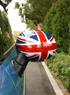 min迷你i后视镜壳F56cooperF55装饰米字旗F60改装倒车镜贴壳