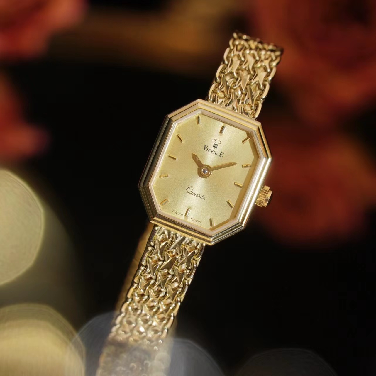 14k金Vintage中古表石英复古高级女表