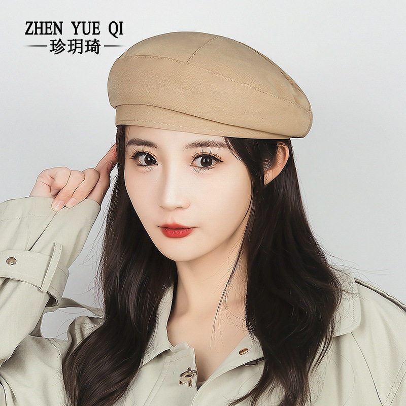 珍玥琦春夏季贝雷帽女韩系ins薄款复古小众百搭空姐画家帽显脸小