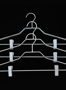 铝合金衣挂成人夹子晒衣架太空铝干湿两用无痕收纳带裤夹挂衣2支