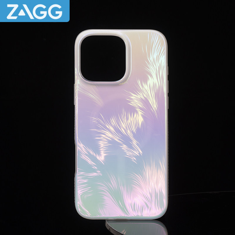 ZAGG银羽幻彩磁吸保护壳全包4米防摔渐变色毛纹4米石墨烯时尚适用苹果16plus手机壳套 iPhone16ProMax男女款