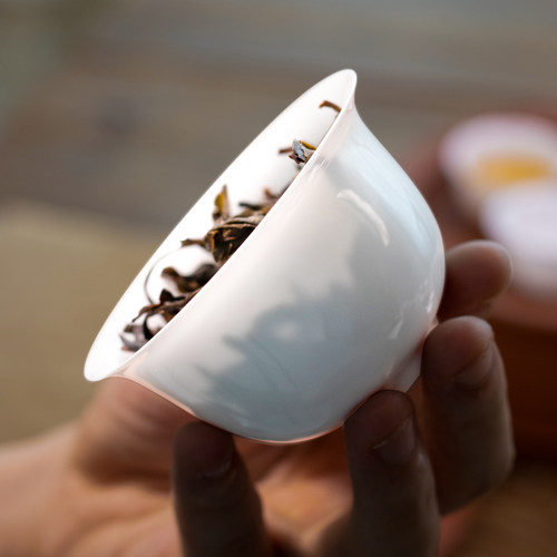 红岁谷超薄胎骨瓷原产地三才盖碗