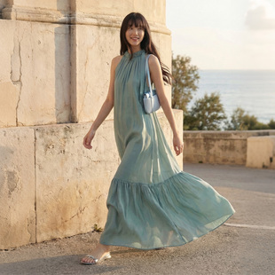 「素屿」日本进口莱赛尔纤维 挂脖A字连衣裙 VALUE COMMON