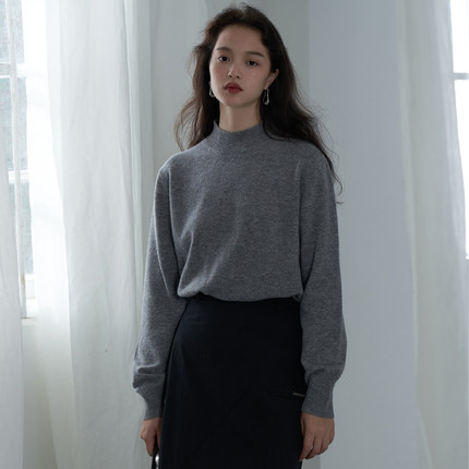 COMMON VALUE 「 河堤 La jetee 」100%澳洲美丽奴羊毛衣半高领