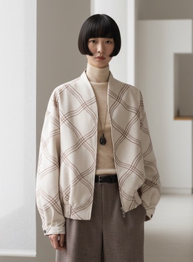 COMMON VALUE「 灵 Nav 」新中式禅意领菱格拉链夹克重工绣花外套