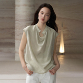 鹦鹉梨 」COMMON VALUE 「 东方小荡领背心无袖 体恤短T24X0302