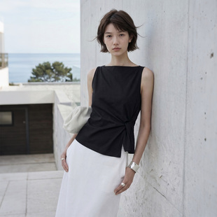 一字领扭结上衣通勤智感无袖 背心 VALUE「折漪涟」新中式 COMMON