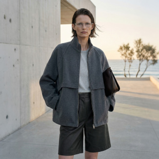 Niche 龛 」双面羊毛绒立领上衣呢子拉链夹克外套 VALUE「 COMMON