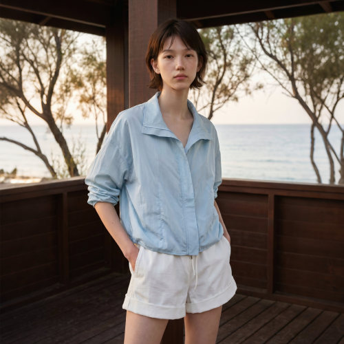 COMMON VALUE「晓山青」老钱风轻量感立领防晒宽松休闲夹克外套女