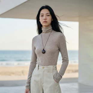 极简修身 COMMON 针织衫 100%山羊绒高领打底毛衫 毛衣 VALUE秋冬新款