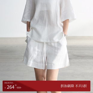 VALUE「 亚麻松紧宽松五分短裤 禅 」法国进口面料 Pāra COMMON