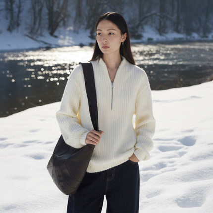 COMMON VALUE「 禅 Pāra 」毛感禅意领针织上衣中式宽松休闲卫衣