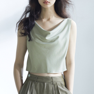 Gift 禀 」 缎面荡领无袖 日本进口奢华丝锻 COMMON 上衣 VALUE「