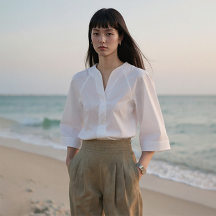 Pāra 禅 」马来西亚进口面料 弧领短袖 衬衣 COMMON 中式 VALUE「
