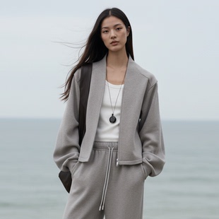 VALUE「 禅意领卫衣 龛 」新中式 宽松极简拉链外套 Niche COMMMON