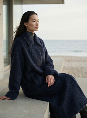 COMMON VALUE「 灵 Nav」100%羊绒拉毛长款大衣 极简廓形呢子外套