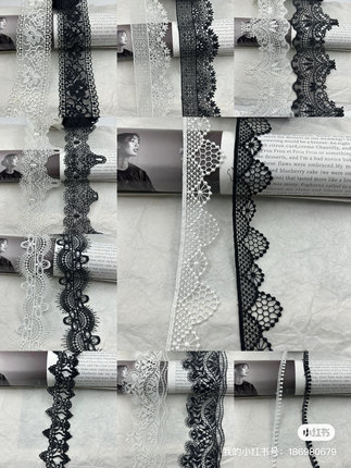 17008爆款高品质细线花边涤纶花边牛奶丝花边大衣羽绒服