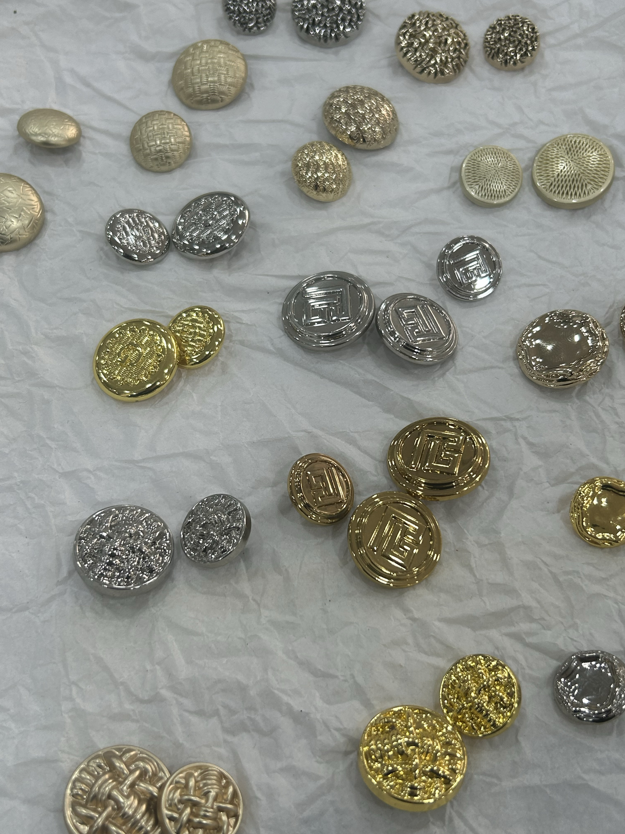 圆形金属雾金雾银亮金色高脚蘑菇手缝扣纽扣扣子风衣大衣毛衣钮扣