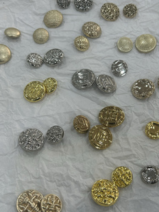 圆形金属雾金雾银亮金色高脚蘑菇手缝扣纽扣扣子风衣大衣毛衣钮扣