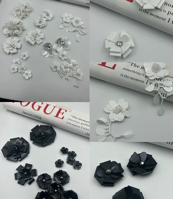 250731款MIUMIU重工工艺珠片花手缝花装饰