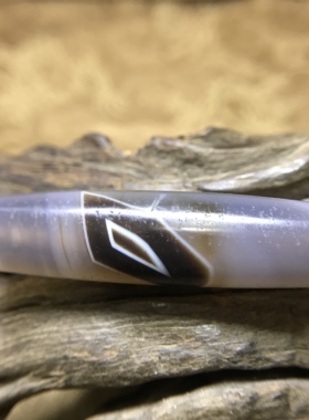 C40一物一图DIY散珠配珠 西亚老玛瑙珠 天眼缠丝 沁紫色 特色