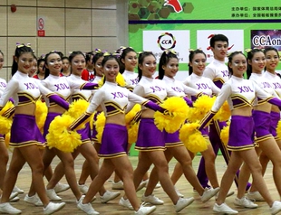 大学生健美操比赛服啦啦操舞蹈演出服技巧啦啦操花球健身操表演服