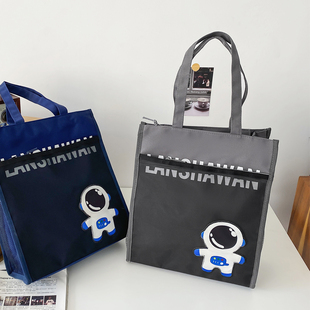 男士手提包防水尼龙布文件包竖款方形教师托特包商务休闲通勤包