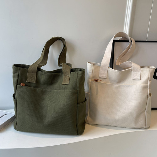 原创设计质感加厚通勤单肩帆布包