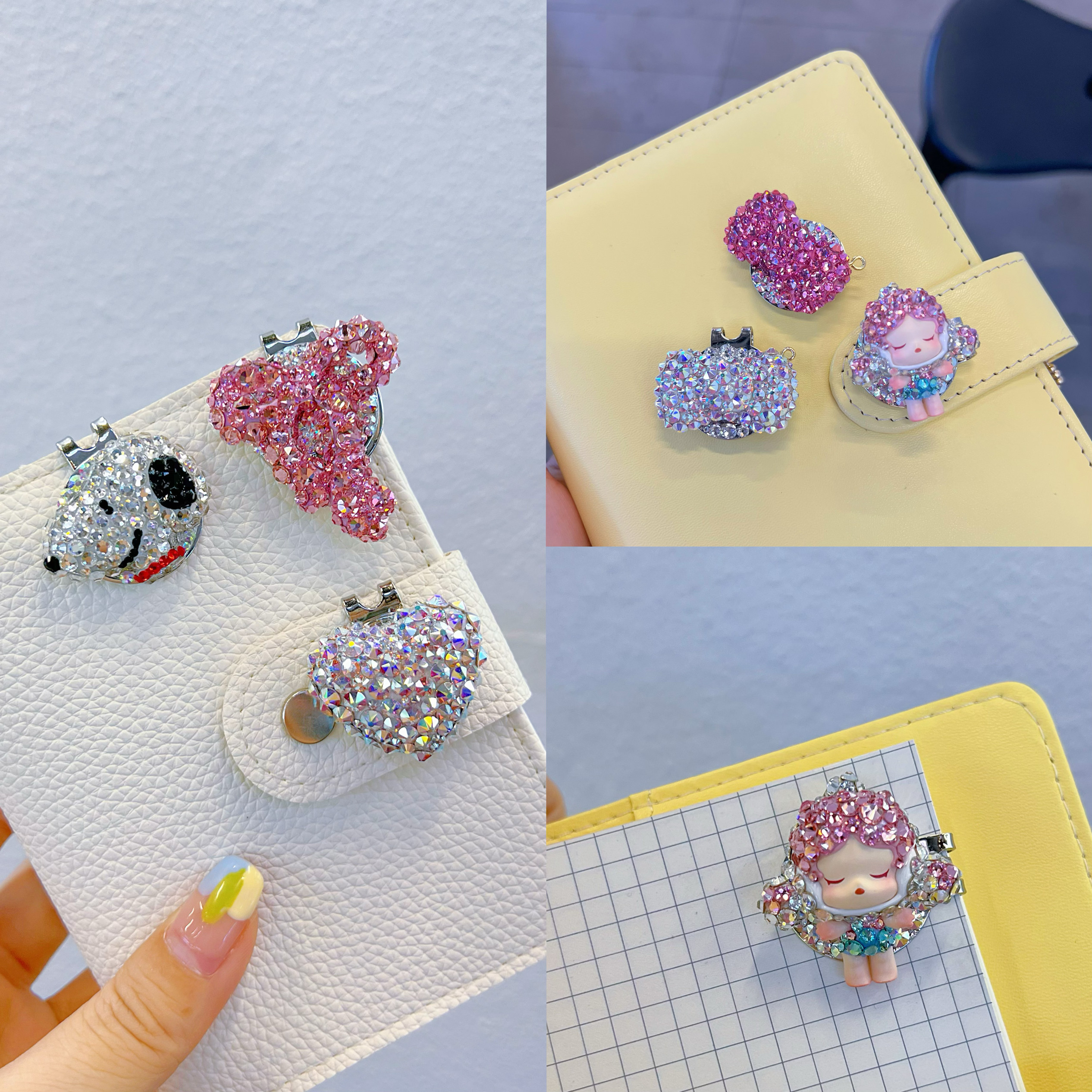 施华洛磁吸爱心蝴蝶结手帐夹