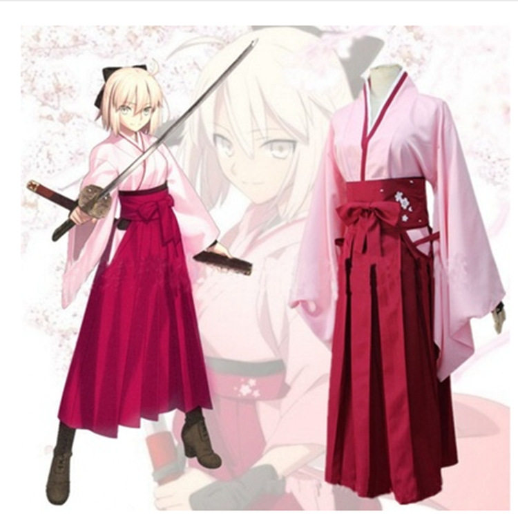 Fate grand order 樱saber 冲田总司行灯袴和服动漫cosplay服装女