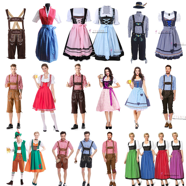 德国啤酒节服装巴伐利亚裙子皮裤慕尼黑舞台表演服男士女士工作服,女装/女士精品,民族服装/舞台装,淘宝优惠券,粉丝福利购,淘宝优惠卷