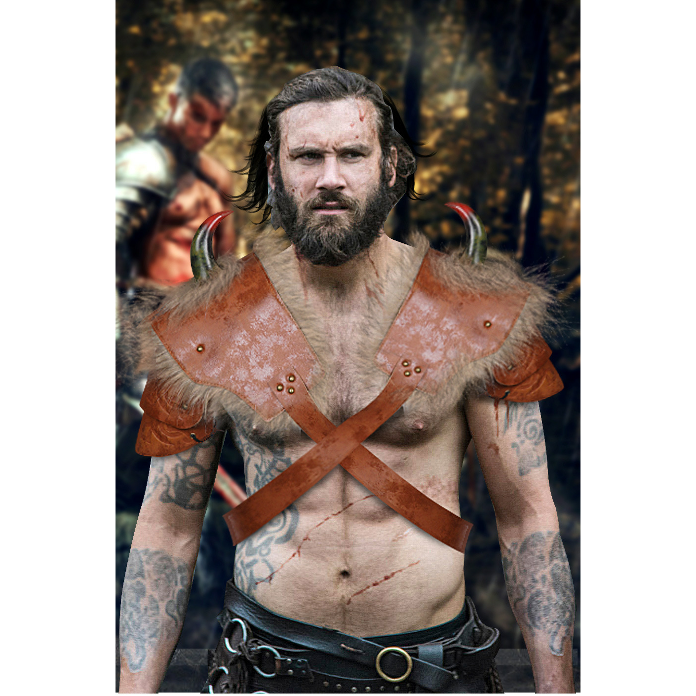 万圣节狂欢节PU皮革成人男式中世纪维京盔甲肩甲舞台话剧道具饰品,模玩/动漫/周边/娃圈三坑/桌游,COSPLAY配件/道具/人偶服,淘宝优惠券,粉丝福利购,淘宝优惠卷