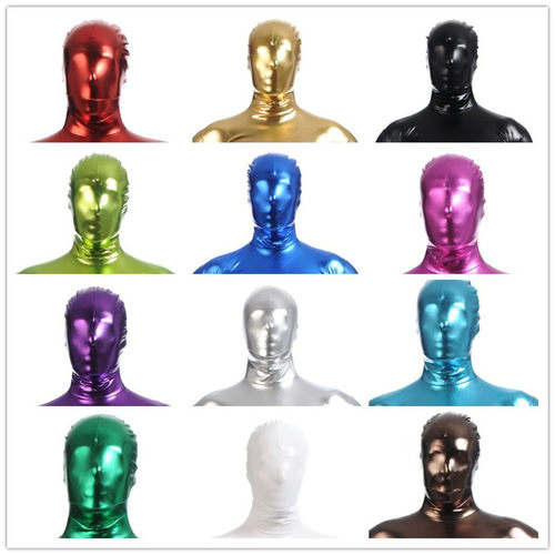 涂胶性感头套面罩可开嘴开眼 万圣节仿皮反光变脸情趣游戏mask