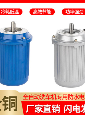 防水电机YS7124/0.37KW0.55KW铝壳三相异步洗车机防水电动机380V