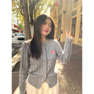 慵懒风小个子开衫 落落狷介 冬季 2025新款 毛线衣外穿 灰色毛衣女款