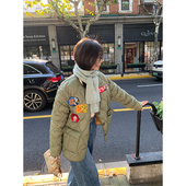 冬季 落落狷介 棉服女2025年新款 军绿色设计感保暖外套小个子棉衣