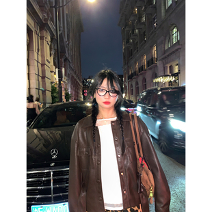 皮夹克PU皮短款 复古皮衣外套小个子2025新款 女 初秋美式 落落狷介