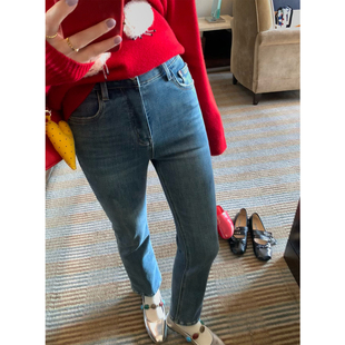 高腰裤 落落狷介小脚牛仔裤 显瘦小脚裤 小个子修身 子百搭 女2025新款