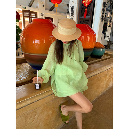 落落狷介绿色套装裤女两件套