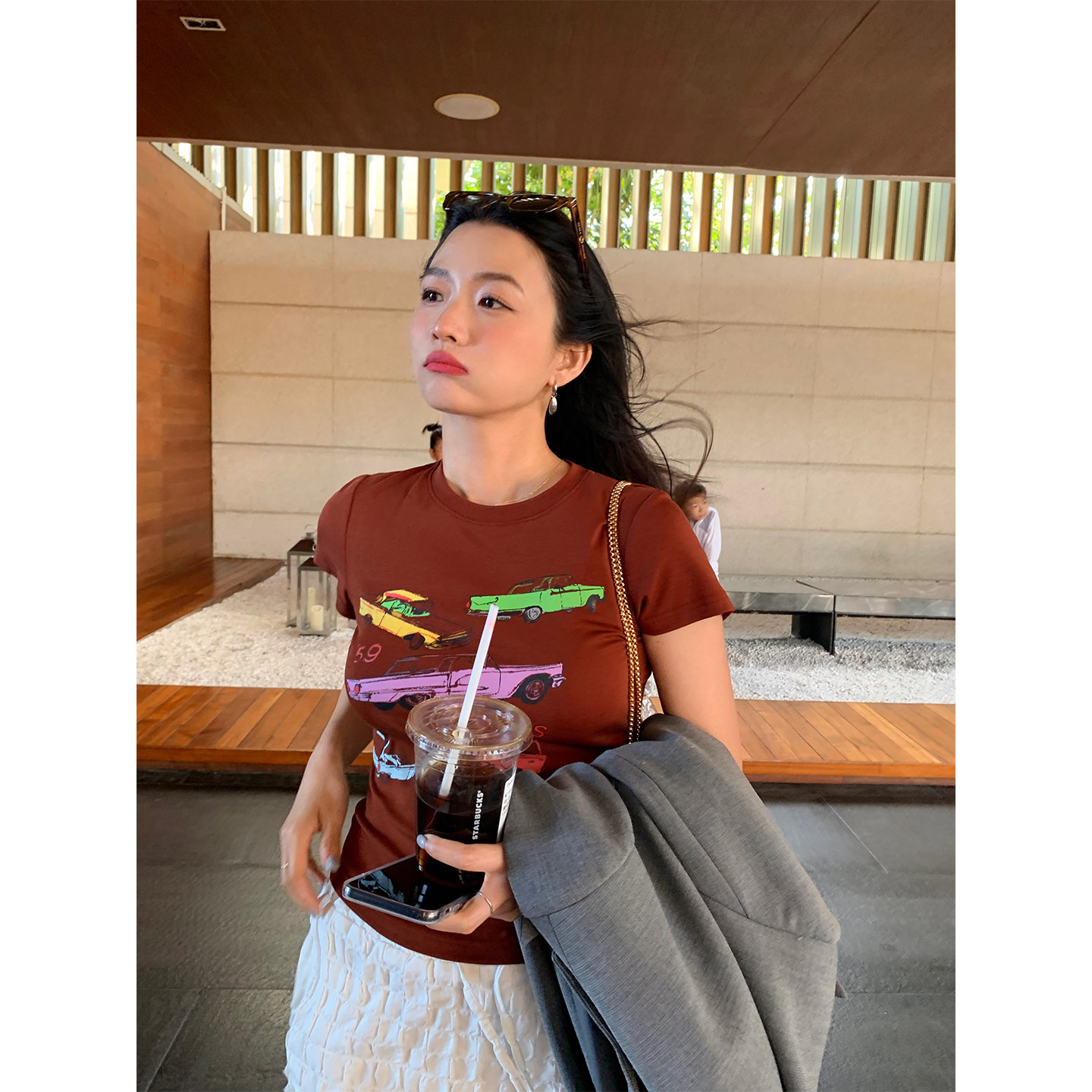 落落狷介 短袖t恤女2026新款韩系chic小上衣小个子显瘦设计感小众