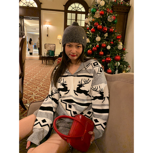 冬季 2025新款 套头灰色小个子毛线衣设计感小众 毛衣女款 落落狷介