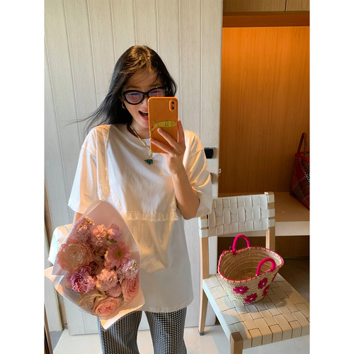 落落狷介白色短袖宽松T恤女