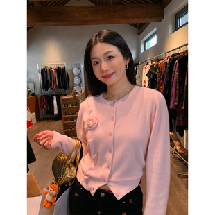 落落狷介毛衣可外穿内搭2025秋冬新款 毛线衣设计感羊毛 小个子开衫