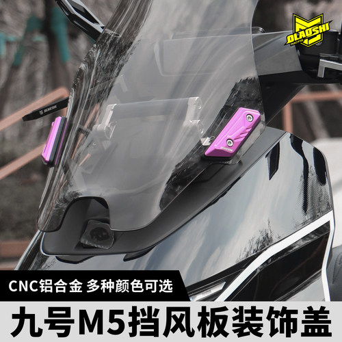 适用九号M5 100/125/200改装欧老师铝合金前挡风板装饰盖压码配件