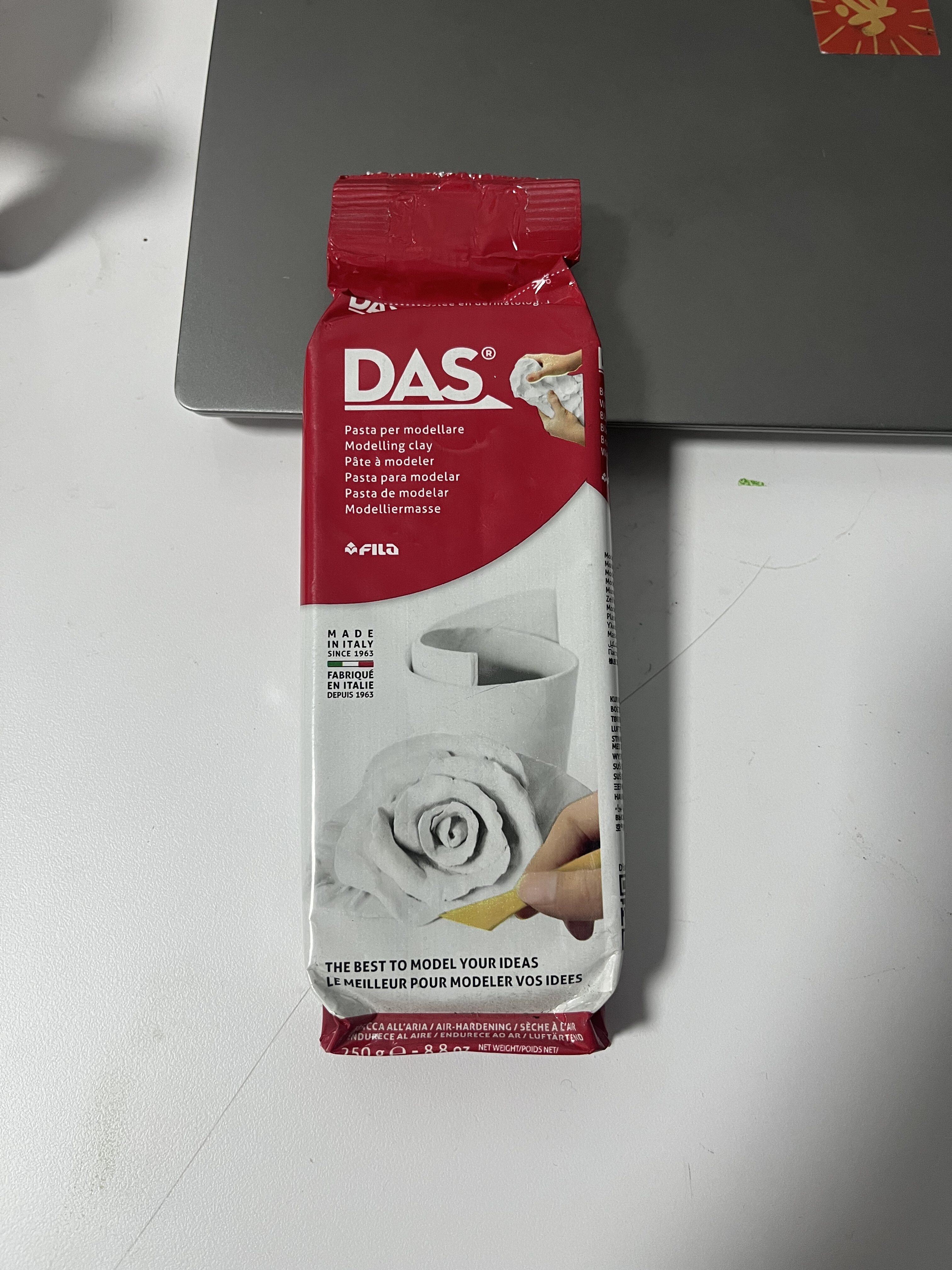 意大利DAS石塑粘土250g手工陶土陶泥免烘烤自然风干石塑粘土黏土