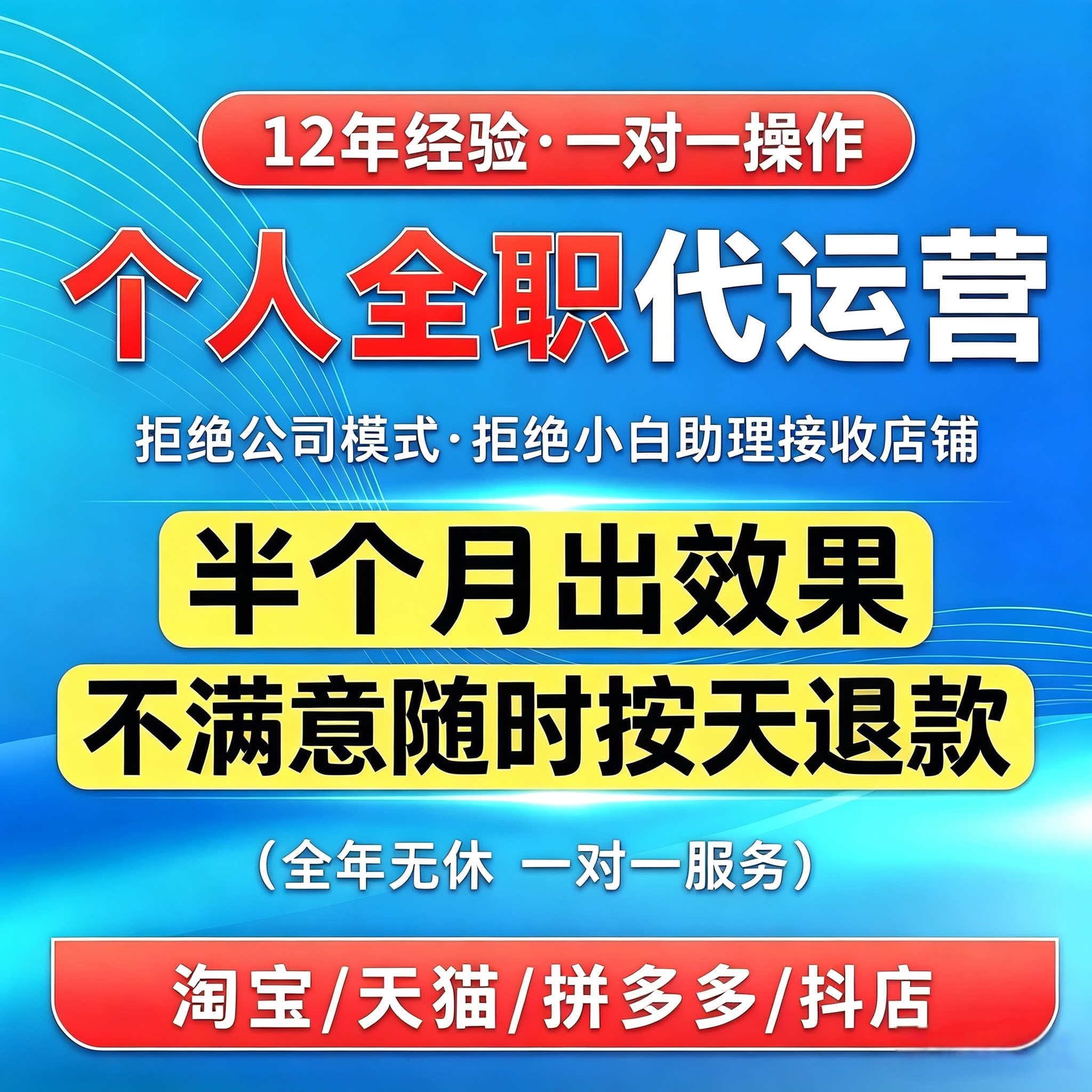 个人代运营天猫淘宝店铺代运营网店托管电商优化抖店多多全店运营 - 实物图