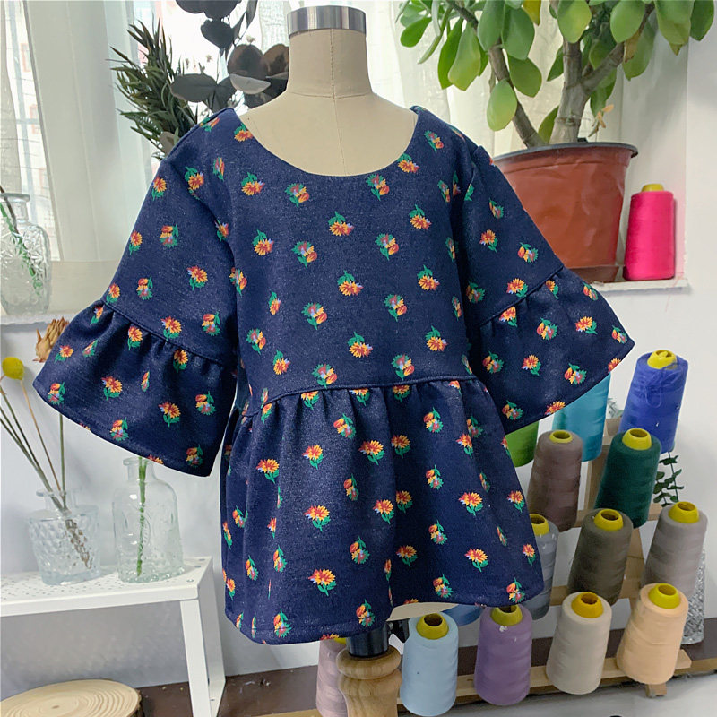 喵爸喵妈裁剪图纸制版纸样女童上衣服装衣服版型打版裙子荷叶袖