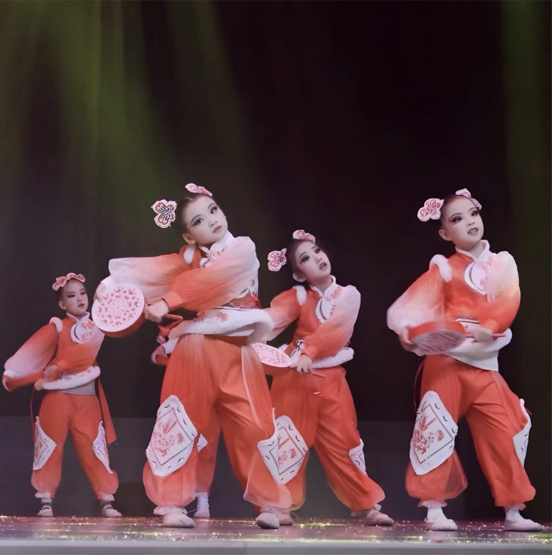 太平鼓舞蹈服幼儿喜庆打鼓服演出